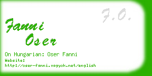 fanni oser business card